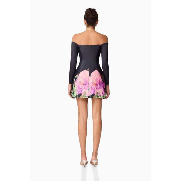 Elliatt Azelie Off The Shoulder Mini Dress in Black Cocktail size XS Flaw!!! - Picture 4 of 8